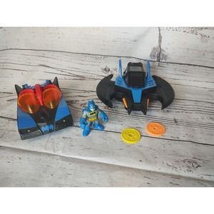 IMAGINEXT BATMAN PLANE BATWING JET & BATMOBILE LOT FIGURE DC SUPER FRIENDS